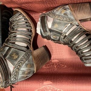 Freebird Multi-Tone Strappy Heeled Boots